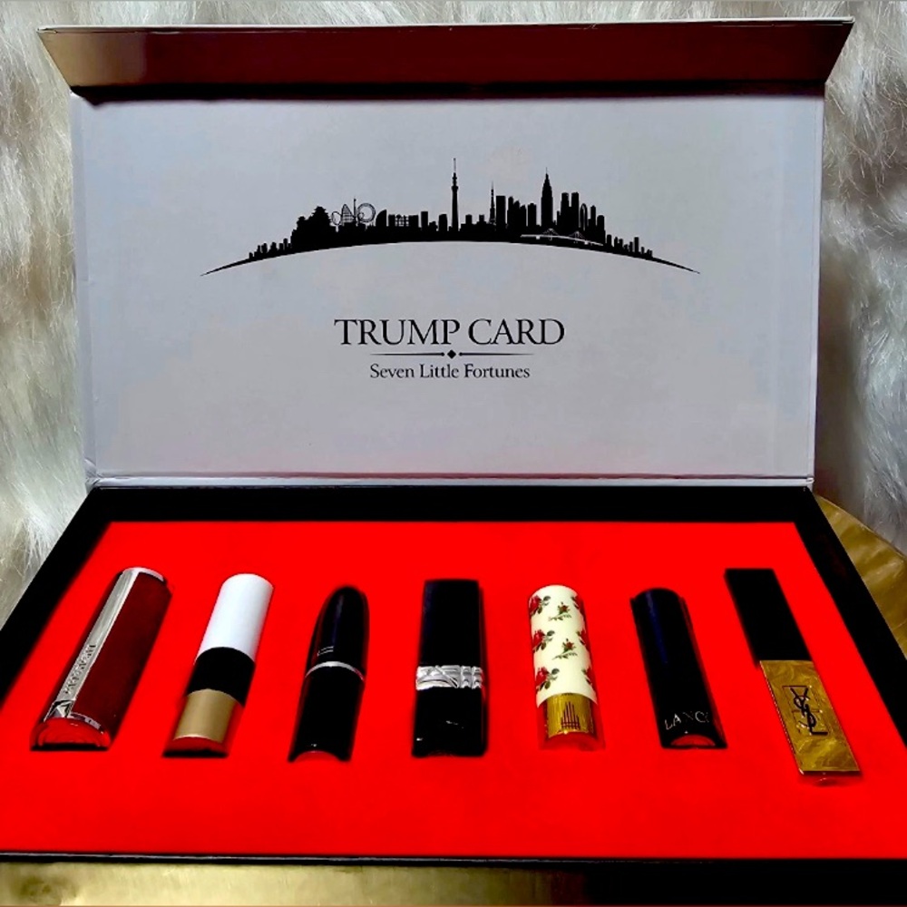 TRUMP CARD SEVEN LITTLE FORTUNES LIP STICKS LIMITED EDITION W/GIFTBAG